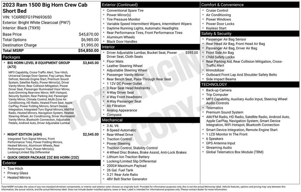 ram ram 1500 pickup 2023 1C6RREFG1PN693650 image ram ram 1500 pickup 2023 1C6RREFG1PN693650 image